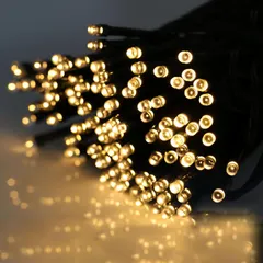 イルミネーション ソーラーライト シャンパンゴールド 屋外電飾 10m 100LED 太陽光充電 壁 窓 ベランダ 植物 クリスマスツリー イベント パーティー クラブ 庭 節句 お祝い 開店 店舗 ゴールドのサムネイル