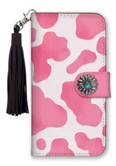 iPhone14plus ケース 手帳型 アイフォン14 プラス スマホケース フリンジ ストラップ付 コンチョ  おしゃれ 流行 アニマル柄 レオパード 豹柄 ヒョウ柄 牛柄 パイソン 蛇 可愛い カラー07