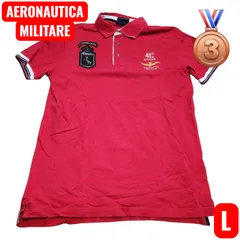 【早い者勝ち】90's AERONAUTICA MILITARE ポロシャツ Lサイズ 刺繍 パッチ イタリア A99のサムネイル