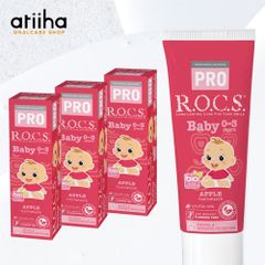 歯磨き粉 ROCS PRO ロックスプロ Baby ベビー 0～3歳用 45g アップル 3本