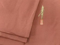 平和屋着物□本草木染作家 瑞鳳 色無地 紋意匠 暗紅色 正絹 逸品