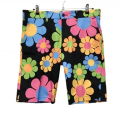 ★SALE価格★ラウドマウス ハーフパンツ 黒×マルチ フラワーパワー ストレッチ メンズ LL ゴルフウェア LOUDMOUTH