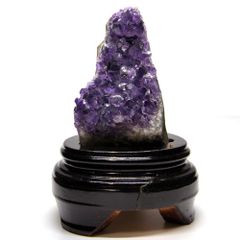 ウルグアイ産　アメジストクラスター【木製台座付き】　NO.12　☆天然石　クラスター　浄化