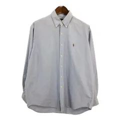 RALPH LAUREN ラルフローレン BLAKE ボタンダウン 長袖シャツ ワンポイントロゴ ブルー (メンズ L) 中古 古着 R4110