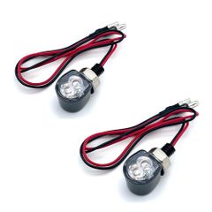 バイク ウィンカー LED ミニ 配線 アメリカン 防水 eバイク シンプル 12v ナノ 2発 クリア 2個セット