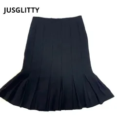 JUSGLITTY ジャスグリッティー 黒 フレアスカート 1 ウール100％