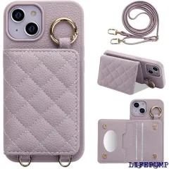 LanFly iphone 14ケース スマホショルダーストラップiphone14 かわいい 手帳型 おしゃれ 女性 携帯ケース リング付き化粧鏡付き 軽量 スタンド機能いphone14 あいふぉん14アイフォン 14アイホン 14ケース ダーグレイ 1926