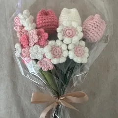 毛糸の花束　ピンク③