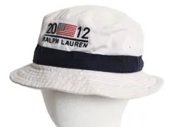 【お得なクーポン配布中!】 ポロ ラルフローレン バケット ハット メンズ レディース S  M / 2012年 ロンドン オリンピック アメリカ代表 現行モデル 星条旗 ツートン