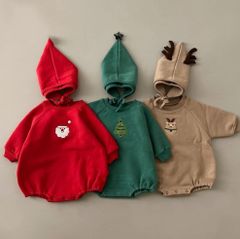 韓国子供服　クリスマス サンタ　ツリー　トナカイ ロンパース ＋  帽子　ベビー