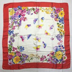 2509-153｜美品｜グッチ スカーフ シルク レッド - メルカリ 