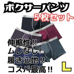 ★Lサイズ★　シンプルモノトーン　ボクサーパンツ　5枚セット　下着 B
