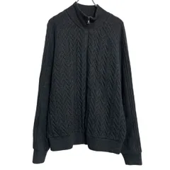 ニット セーター M チャコールグレー ジップアップ ダブルジップ ラグラン シンプル 秋冬 古着卸 アメリカ仕入 a612-6905