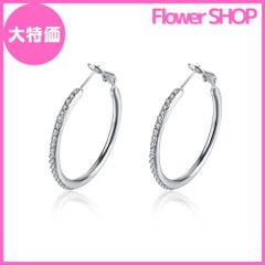 【大特価】Rockyu ジュエリー ブランド 人気 フープピアス プラチナ レディース 大きい リング ジルコニア サージカルステンレス ファッション アクセサリーのサムネイル