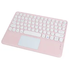 新品 Bluetooth キーボード ipad タブレット用 タッチパッド付き USB充電 薄型 小型 コンパクト 軽量 可愛い windows/ios/android対応 (ピンク)