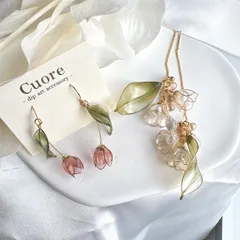 【大人気！Cuoreはじめましてさんにも！】お得な2点set チューリップ（フック）＆春色の鈴蘭（チェーン）