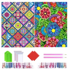 3) (スタイル ツール30x40cm 壁掛け 立体画面 ダイヤモンド塗装 装飾 芸術品 かわいい ハンドメイド モザイクアート 手芸キット DIY手作り絵画 塗装全面貼り付けダイアモンドビーズ絵画キット セットドラゴン ダイアモンドアート 5D キット 2枚
