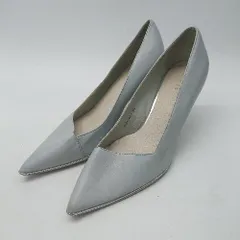 ◇ Θ RANDA ランダ ポインテッドトゥ パンプス サイズ24.5 ライトグレー レディース E  【1506300032066】