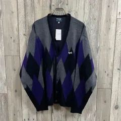 【新品】THE FOX × coen  The Fox Collection Penneys ペニーズ  フォックス × コーエン  モヘア調 モヘアタッチ モヘヤ 起毛 アーガイル ニット シャギー カーディガン メンズ XL サイズ