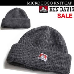BEN DAVIS◾️新品/未使用◾️ MICRO LOGO KNIT CAP <H/CHARCOL>( BDW-9546)　浅い帽子 ニットキャップ 　被り浅め