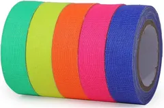 ルボナリエ（lebnelie） ネオンテープ 蛍光テープ ガッファーテープ UVブラックライト デコレーション 蛍光UVテープ 蓄光テープ 15mm x( 5色)