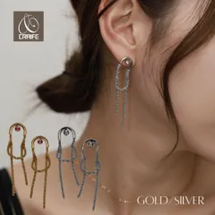 ピアス サージカルステンレス 316L 金属アレルギー対応 18Kコーティング レディース ジルコニア チェーン 大人 かわいい エレガント ジュエリー ゴールド シルバー 送料無料 プチプライス高見え CRAIFE