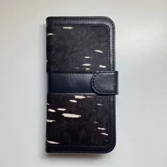 【7】24-127 iphone14 pro スマホケース 手帳型 ブラック 黒 アニマル ファー ショルダー