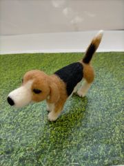 HAY2-010　羊毛フェルト　ビーグル犬　動物　マスコット　オートメント　インテリアのサムネイル