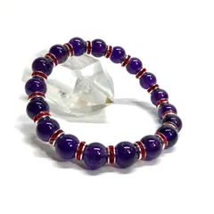 アメジスト パワーストーン ブレスレット 8mm 2月誕生石（レッド）メンズ・レディース　男性・女性　数珠ブレス　開運  [5]