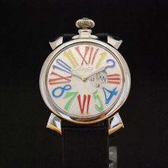 希少✨ガガミラノ クロノ マヌアーレ 48MM ラバーベルト メンズ 腕時計 