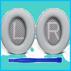 柔軟性良い シープスキン パッド ヘッドホン 用 ノイズアイソレーション QC35ii) & & 厚手 (QC35 35ii 35 交換パッド QuietComfort Bose イヤークッション (明るいグレー) イヤーパッド SoloWIT