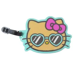 【メール便】ハローキティ ネームプレート ダイカットPVCケース 日焼けシリーズ ミント サンリオ ケイカンパニー ネームタグ 目印 キャラクター グッズ 