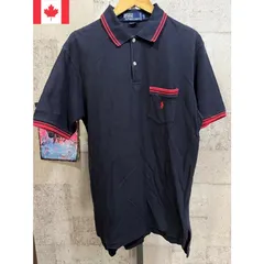 90'S カナダ製 ポロラルフローレン ポロシャツ L メンズ ネイビー POLO RALPHLAUREN