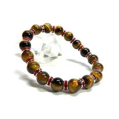 タイガーアイ パワーストーン ブレスレット  8mm RD 天然石 メンズ・レディース 男性・女性  数珠 ◇