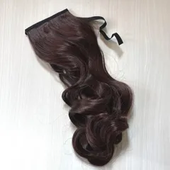 [NICEHAIR] エクステ リボン式 ポイントウィッグ ポニーテールウィッグ ふわふわ巻き髪 カール 耐熱/ダークブラウン　7226-79
