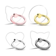 【特売】MEDUSHASHA スマホリング 落下防止リング スタンド機能 360回転 4個セット 透明携帯電話リングホルダー バンカーリング ほとんどのスマートフォン、タブレット、ケースに対応のサムネイル