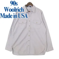 90s～00s オールド Woolrich（ウールリッチ） ヘビーコットン ワークシャツ グレー XL～2XL相当 / Made in USA ヴィンテージ
