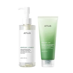 【新品】 ANUA(アヌア)ドクダミポアコントロールクレンジングオイル200ml +ドクダミポアディープクレンジングフォーム150ml 2STEPセット(クレンジングオイル＋洗顔) 毛穴 角質 皮脂 黒ずみケア メイク落とし ゆらぎ肌 脂性肌 混合肌 he 0