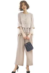 【在庫処分】[ルイ ルエ ブティック] マルチスタイル セットアップ スーツ レディース ミセス ママ パンツスーツ セレモニースーツ パンツドレス カジュアル フォーマル 長袖 大きいサイズ 式 結婚式 オールシーズン