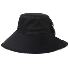 69053-ブラック_L [SIGGI] uvカット帽子 レディース 日よけ帽子 つば広 ハット 日除け防止 日焼け止め 紫外線対策 婦人用 女優帽 夏用 農作業 園芸 ガーデニング 自転車 アウトドア 折りたたみ ひも uvhat サファリハット ぼうし 大