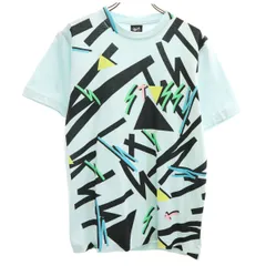 STUSSY ステューシー プリント 半袖 Tシャツ S ライトブルー メンズ 古着
