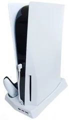 新品 PS5 多機能縦置きスタンド 日本企業による販売 冷却ファン コントローラー2台充電 USBハブ ディスク-デジタル兼用 ホワイト【PS5 stand-A-siro】