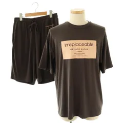 ジェラートピケオム GELATO PIQUE HOMME 23SS セットアップ 上下 ワンポイントロゴT Tシャツ 半袖 ハーフパンツ ルームウェア 部屋着 ナイトウエア パジャマ M ダークグレー /NR ■OS