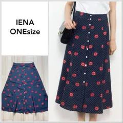 【美品♪】IENA ドット前ボタンスカート◆ \16,500 FREE SIZE ロングスカート　フレアスカート B429