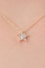 K18YG ダイヤモンド スターネックレス D0.25ct 1.96g エクセレントカット VVS1 45cm