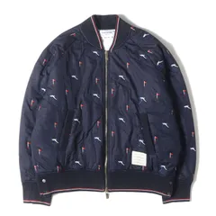 THOM BROWNE トムブラウン ジャケット ネイビー 紺 サイズ:2 | スキー刺繍柄 リップストップ 中綿 ジャケット | アウター ブルゾン ジャンパー 上着 | 日本製【メンズ】【中古】