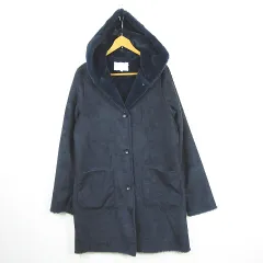 ユナイテッドアローズ A DAY IN THE LIFE UNITED ARROWS フェイク ムートン コート フード付き 40 ネイビー kz9040のサムネイル