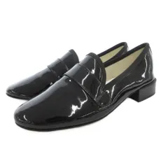 レペット　美品✳︎最終お値下げ✳︎ ストラップシューズ　ネイビー　エナメル　39 Repetto(レペット) ナイロン／スウェードT字ストラップパンプス