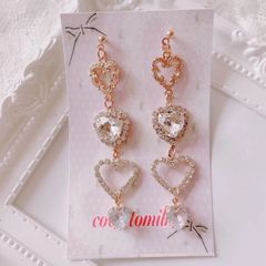 ♡ハンドメイド♡ビジューピアスorイヤリング№553月と猫アシンメトリー