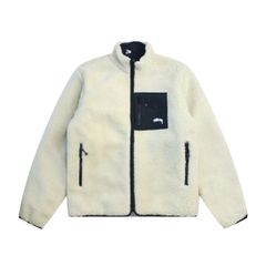 Stussy 8 BALL SHERPA JACKET WHITE - メルカリ